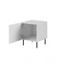 Naktinio staliuko rinkinys Cama Meble HOLE — 2 vnt., 44×40,5×53,5 cm, baltas matinis, MDF/medžio drožlių plokštė, 16 mm rėmas