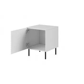 Naktinio staliuko rinkinys Cama Meble HOLE — 2 vnt., 44×40,5×53,5 cm, baltas matinis, MDF/medžio drožlių plokštė, 16 mm rėmas