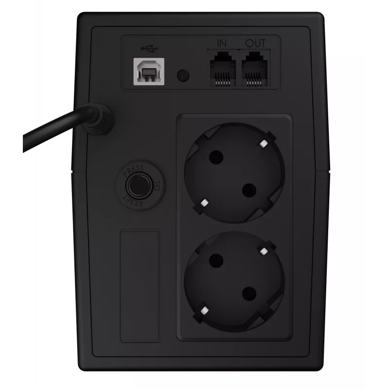 Nepertraukiamo maitinimo šaltinis Green Cell UPS02 0,8 kVA (480 W) linijinis-interaktyvus, LCD, 2x F tipo lizdai, USB-B, RJ-45, RJ-11