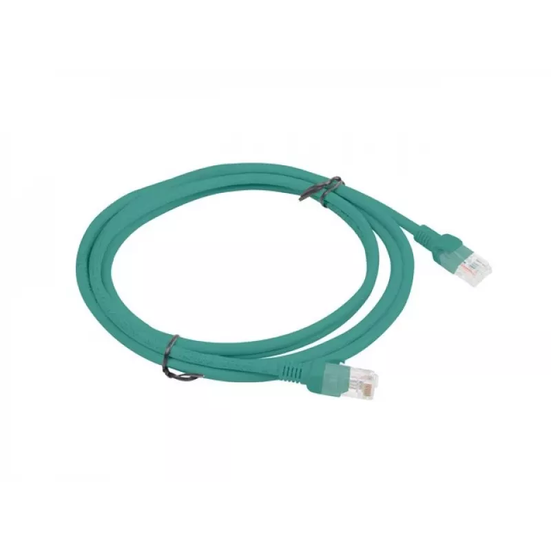 LANBERG Cat5e U/UTP komutacinis kabelis RJ-45 į RJ-45 2 m žalias, CCA 26 AWG, HDPE apvalkalas, 100 MHz