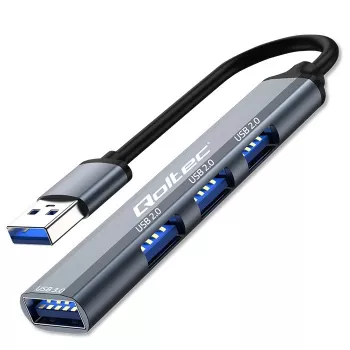 USB šakotuvas QOLTEC 53793 — USB 3.0 įvestis, 3× USB 2.0 prievadai