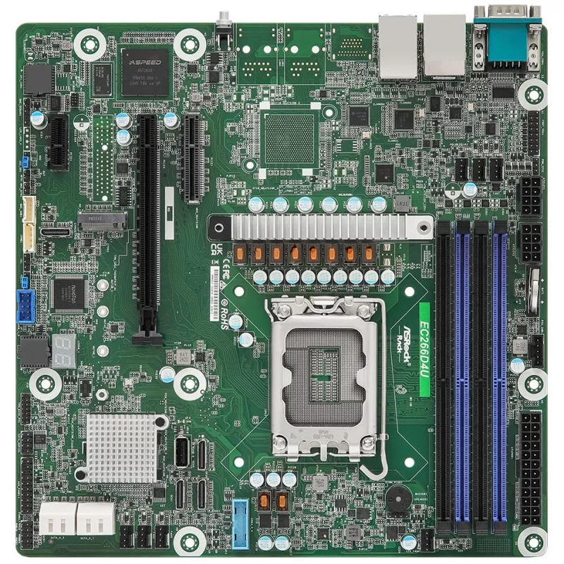 ASRock EC266D4U pagrindinė plokštė Intel C266 LGA 1700 micro ATX