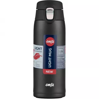 Keliautinis puodelis EMSA N2151700 0,4 L, juodas matinis, atverčiamas dangtelis