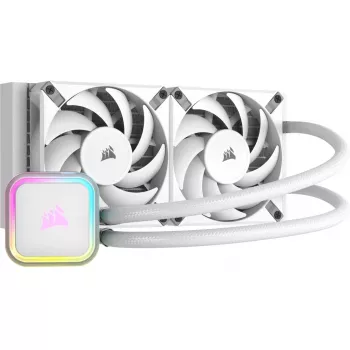 CORSAIR iCUE H100i RGB ELITE procesoriaus skysčio aušinimo sistema 1 vnt. balta 120 mm