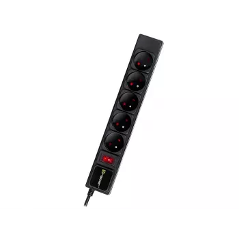 Apsauginis lizdas TRACER PowerGear Tracer 47138 5 m Juodas maitinimo lizdų blokas su 5 m kabeliu