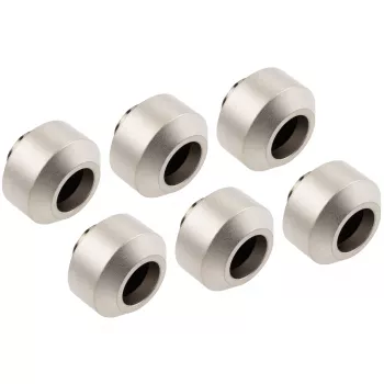 Standžių vamzdelių jungčių rinkinys OPTIMUS OP-FIT-HARD-12MM-NICKEL-6PACK — 12 mm, 6 vnt. su montavimo įrankiu, matinis nikelis