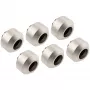 Standžių vamzdelių jungčių rinkinys OPTIMUS OP-FIT-HARD-12MM-NICKEL-6PACK — 12 mm, 6 vnt. su montavimo įrankiu, matinis nikelis
