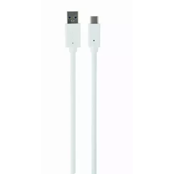 USB duomenų laidas Gembird USB A į USB C 1 m, USB 3.2 Gen 1, balta