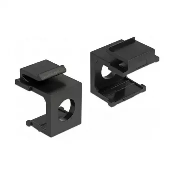 Prievado dulkių dangtelis DELOCK 86403, rinkinys iš 4, juodas, 17,3×22,3×16,3 mm