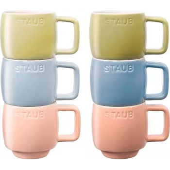 Keraminiai puodeliai Staub, 6 vnt. rinkinys, įvairiaspalvis, 100 ml - 6 vnt. arbatos/espresso puodeliai