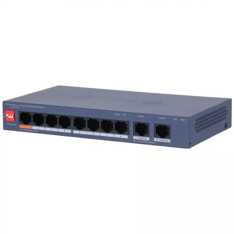 PoE komutatorius CS4010-8ET2GT-60 8 prievadų Dahua