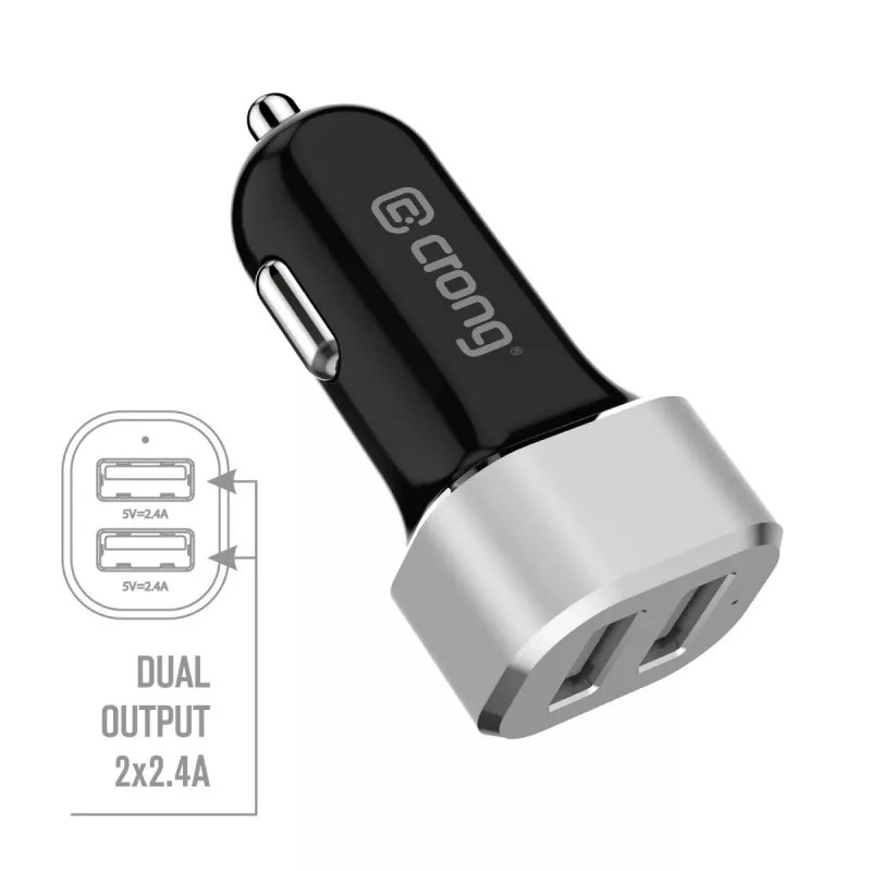 Automobilinis įkroviklis 2xUSB 2.4A aliuminis yra Crong produktas iš mūsų automobilinių įkroviklių asortimento. Pagrindiniai bruožai: medžiaga – aliuminis, tipas – automobilinis, galia – 24W.