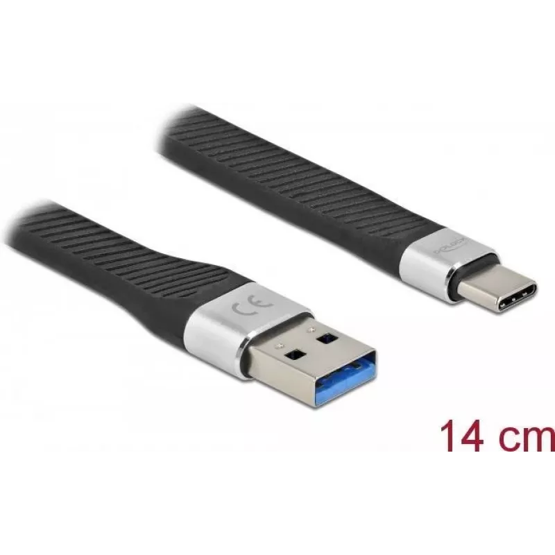 FPC Plokščias laidas DeLOCK USB 3.2 Gen 1 Type-A į Type-C 14 cm