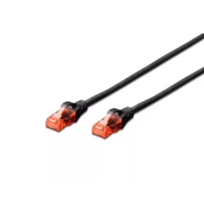 Tinklo kabelis Digitus CAT 6 U/UTP komutacinis kabelis RJ-45 Cat6 3 m juodas