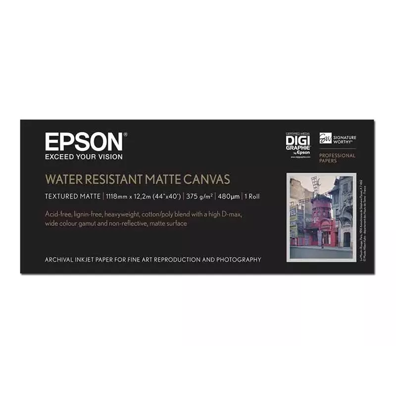 Epson WaterResistant Matte Canvas Roll, 44 col. x 12,2 m, 375 g/m²