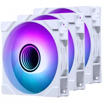 PHANTEKS 120mm korpuso ventiliatorius M25G2-120 D-RGB White — 120mm RGB aušinimo ventiliatorius kompiuterių korpusams