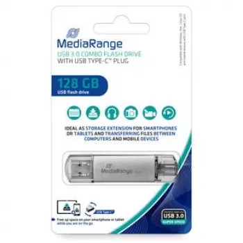 USB atmintinė MediaRange 128 GB USB Type-A USB Type-C MR938
