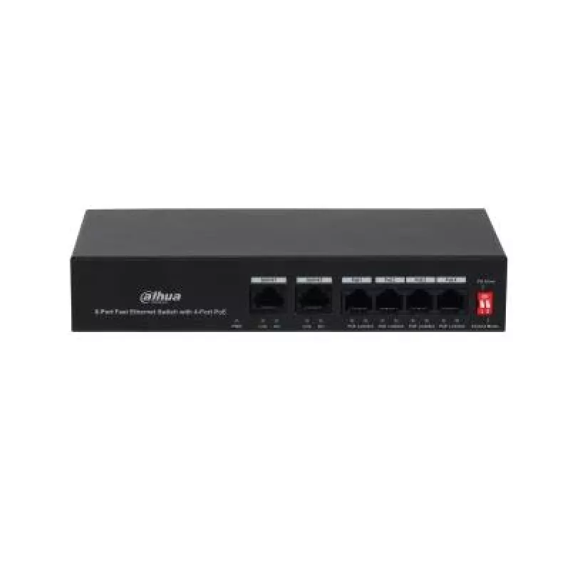 Dahua Technology PoE DH-PFS3006-4ET-36 tinklo komutatorius Fast Ethernet (10/100) Power over Ethernet (PoE) juodas