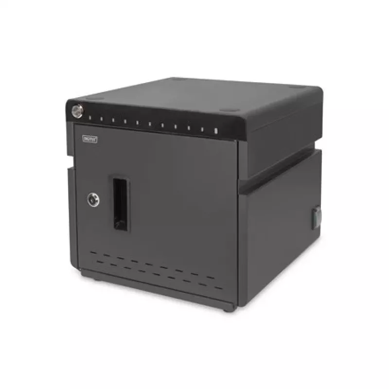 Digitus Mobilus stalinis įkrovimo kabinetas 10 nešiojamiesiems kompiuteriams/planšetėms iki 13 colių, UV-C, USB-C