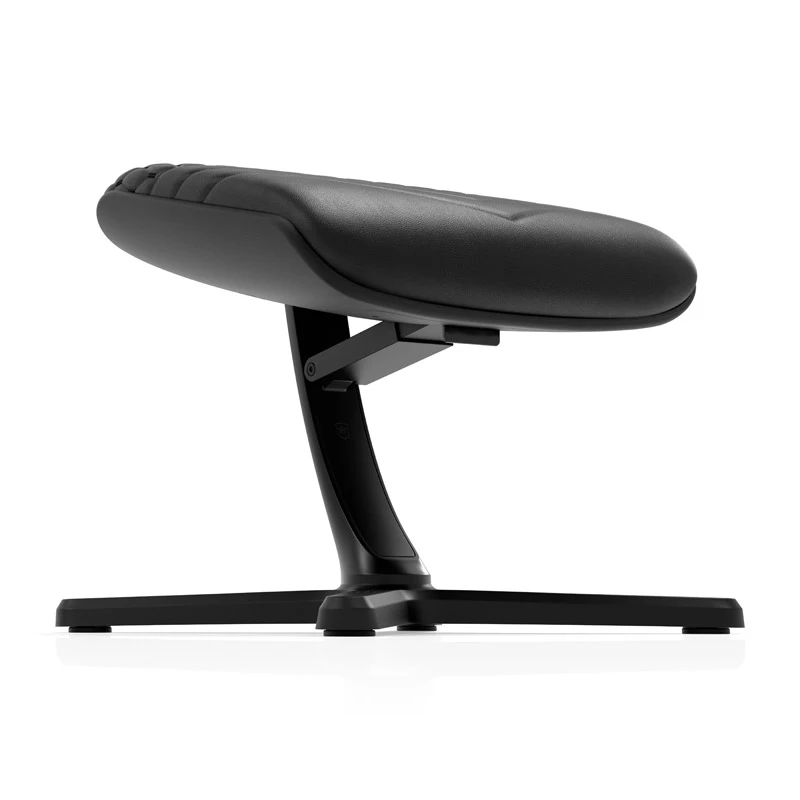 Pakojis noblechairs NBL-FR-RL-BLK — juoda, natūrali oda, aliuminio rėmas, 490×400×450 mm, pakreipimas 0–45°