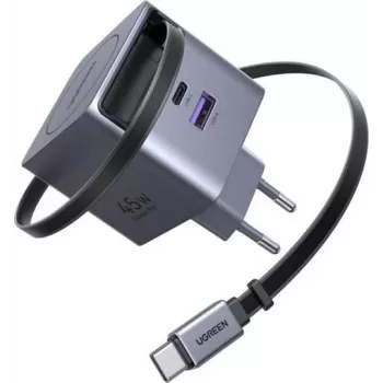 USB-C / USB-A greitasis įkroviklis UGREEN 45W GaN 2 prievadų (modelis 65822)