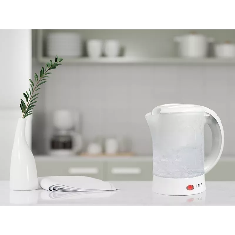 Elektrinis virdulys LAFE LAFCZA45865, nerūdijantis plienas, 0,6 L, 600 W, šviesiai pilkas, atverčiamas užrakinamas dangtis