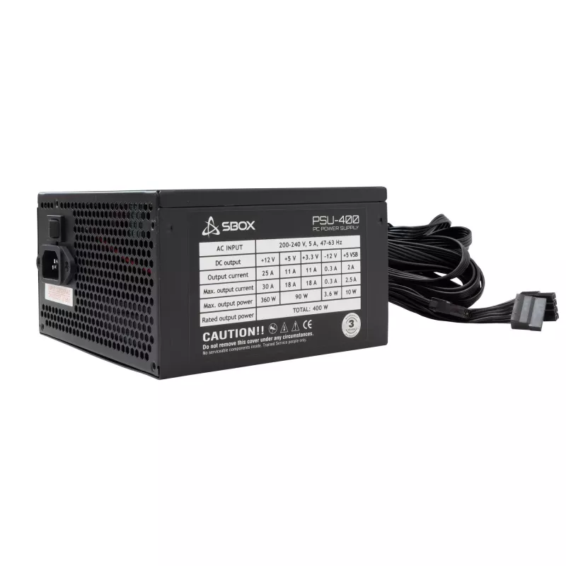 ATX maitinimo šaltinis SBOX PSU-400-2 400W galia, ATX formos faktorius