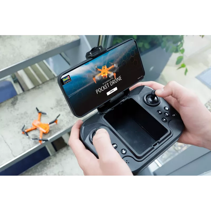 RC kvadrokopteris REVELL Pocket Drone 23810 — 2,4 GHz, 4 kanalų nuotolinio valdymo pultas