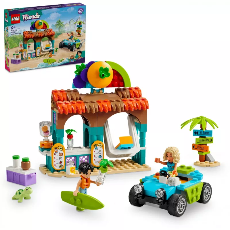 LEGO Friends paplūdimio kokteilių kiosko vaikų žaidimų maisto rinkinys, dovanojimo idėja mergaitėms ir berniukams nuo 6 metų, su 2 mini lėlytėmis, vėžliuko figūrėle ir