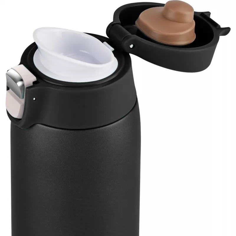 Keliautinis puodelis EMSA N2151700 0,4 L, juodas matinis, atverčiamas dangtelis