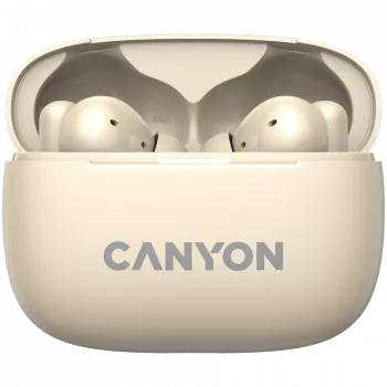 Canyon CNS-TWS10BG ausinės ir laisvų rankų įranga, tikrai belaidės stereofoninės (TWS), į ausis įdedamos, skambučiams/muzikai/sportui/kasdieniam naudojimui, USB Type-C, Bluetooth, smėlinės spalvos (CNS-TWS10BG)