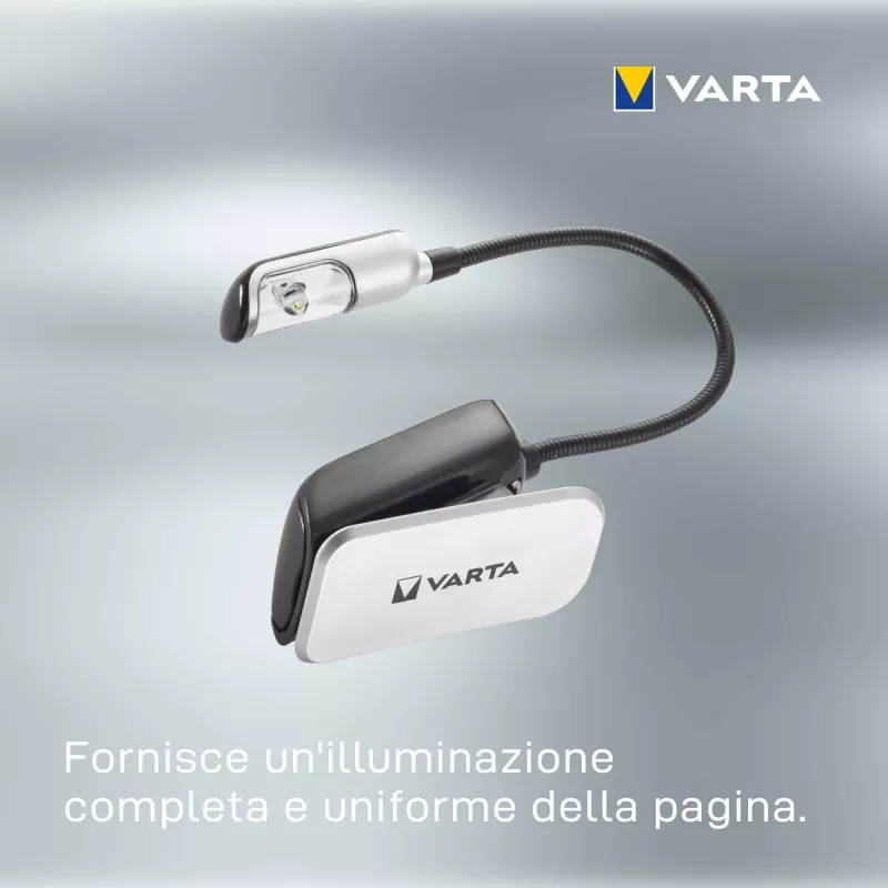 Varta 16618 - Clip Flashlight - juoda - sidabrinė - plastikinė - LED - 1 lempa - 9 lm