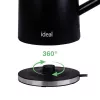 IDEAL virdulys 1,7 l, plieninis korpusas, 1500 W galia, juodas
