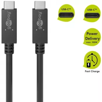 Goobay 49254 USB kabelis, juodas