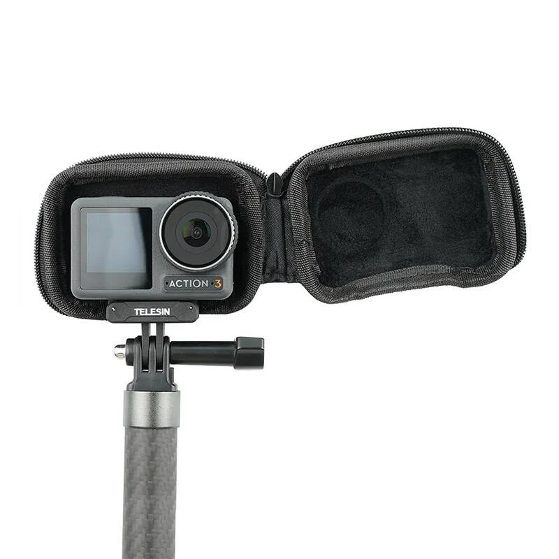 Telesin nešiojimo krepšys DJI Action 3/4/5 Pro kamerai — kompaktiškas dizainas, patvari medžiaga