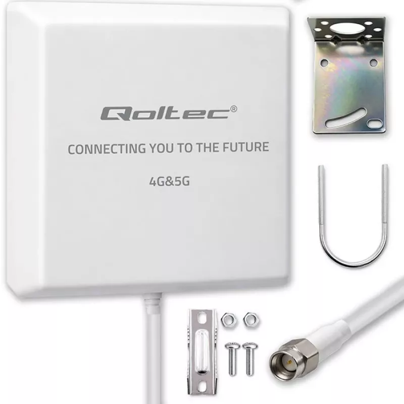 Išorinė 4G/5G LTE antena QOLTEC 9 dBi su SMA jungtimi ir 3 m kabeliu