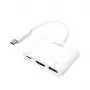 LogiLink 0,14 m 2xUSB-C HDMI USB A Balta