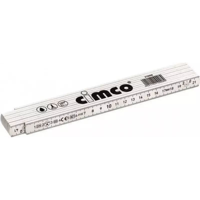 Sulankstoma liniuotė Cimco 210008 iš stiklo pluošto ir plastiko, 2 m