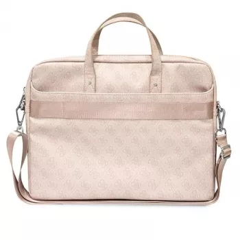 Guess 4G Trikampio Logotipo Nešiojamojo Kompiuterio Krepšys 16 Rose Pink Saffiano - GUCB15P4TP