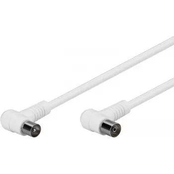 Wentronic Goobay antenos kampinė jungiamoji laidas, 100% ekranuotas, baltas, 1,5 m - bendraašis kištukas 90° bendraašis lizdas 90° (67353)