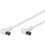 Wentronic Goobay antenos kampinė jungiamoji laidas, 100% ekranuotas, baltas, 1,5 m - bendraašis kištukas 90° bendraašis lizdas 90° (67353)