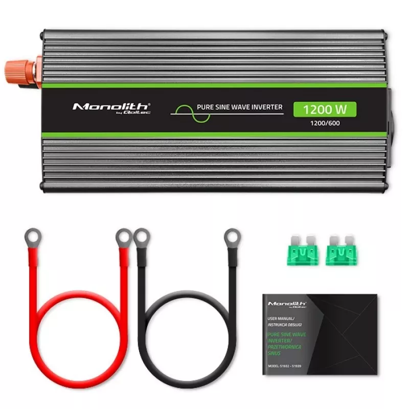 Automobilinis keitiklis Qoltec Monolith 1200 W juodas 24 V