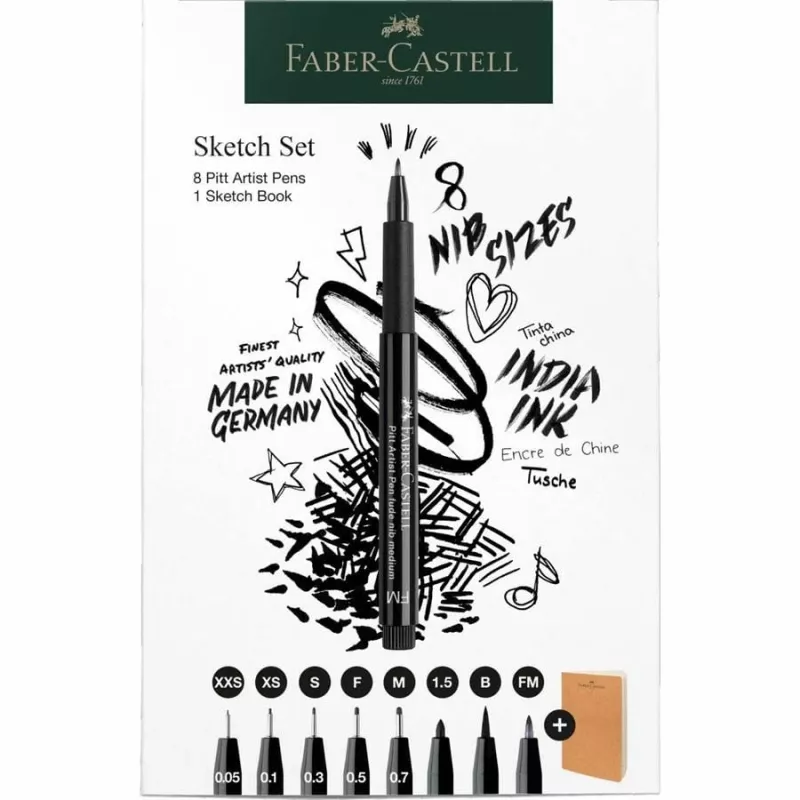 Faber-Castell 267102 kapiliarinis rašiklis Multi Juoda 8 vnt. apvalus antgalis