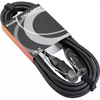 DMX laidas EUROLITE EC-1 IP65 3 kontaktų, 5 m, juodas