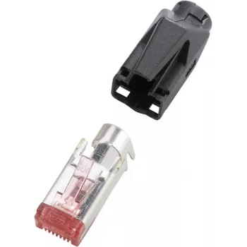 renkforce RJ45-Connector TM21 CAT 6, ekranuotas kištukas, tiesus polius: 8P8C H9561.4-10 Juoda H9561.4-10 10 vnt. (H9561.4-10)