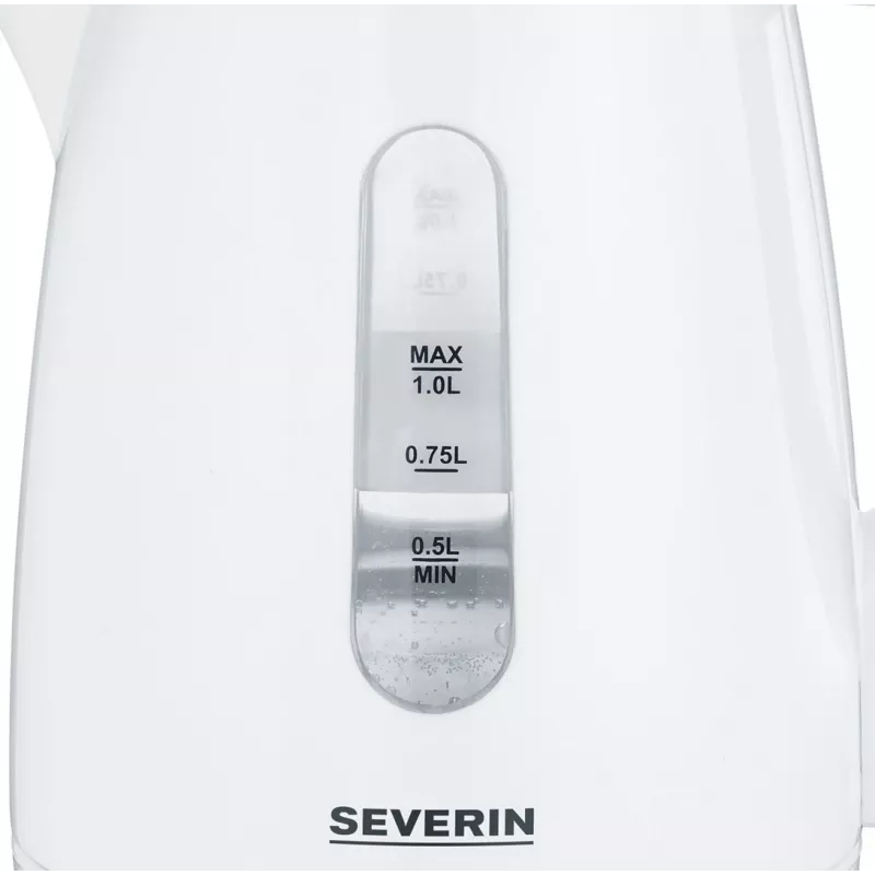 Elektrinis virdulys SEVERIN 1 L 2200 W baltas — belaidis, 360° pagrindas, paslėptas kaitinimo elementas
