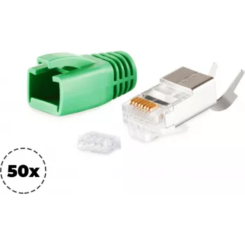 Laidų jungtis RJ-45 ShiverPeaks 72067-50G Žalia