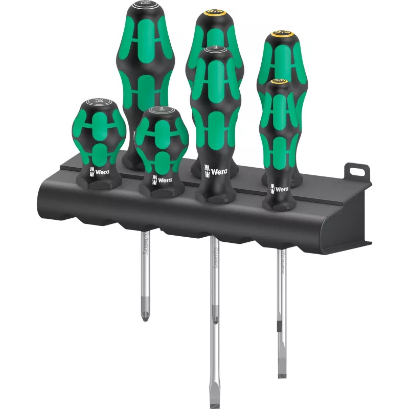 300/7 Mix 2 atsuktuvų rinkinys Kraftform Plus (juodas/žalias, 7 dalių, Lasertip)