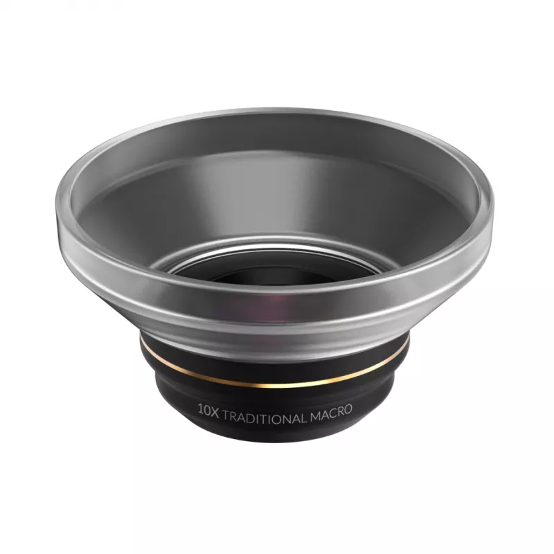 Foto objektyvas ShiftCam LU-MC-025-23-EF — Makro objektyvas 25x, M12 laikiklis, aliuminis/stiklas, 34,8 mm, 36,6 g, juoda/auksinė