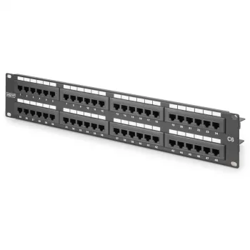 DIGITUS - Pataisų skydas - RJ-45 X 48 - Pilka, RAL 7035 - 2U - 48 prievadų (DN-91648U)